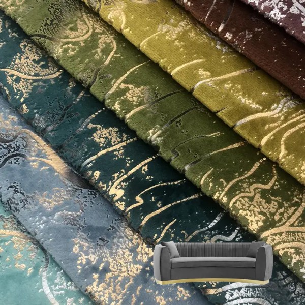 Printed Velvet Supplier - Factory Direct Knitted Gold Print