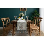 Cotton Linen Table Runner Manufacturer - Striped Stitching Tassel