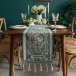 Cotton Linen Table Runner Manufacturer - Striped Stitching Tassel
