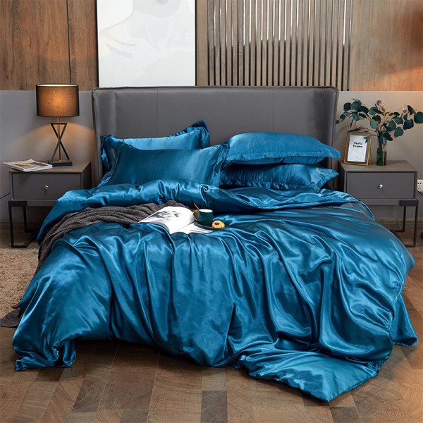 Silk Bedding Manufacturer - 4 Piece Iced Silk Double Patchwork