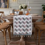 Geometric Table Runner Factory - Red Ethnic Style Jacquard