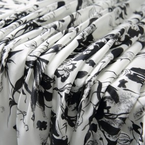 Silk Fabric Factory - Small Floral Black Summer