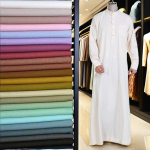 Polyester Viscose Thobe Fabric Supplier - Printed Slub Style