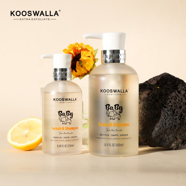 Kooswalla Organic and Friendly Baby Shampoo Refreshing Nourishing Kids Hair Shampoo Wash 2 in 1