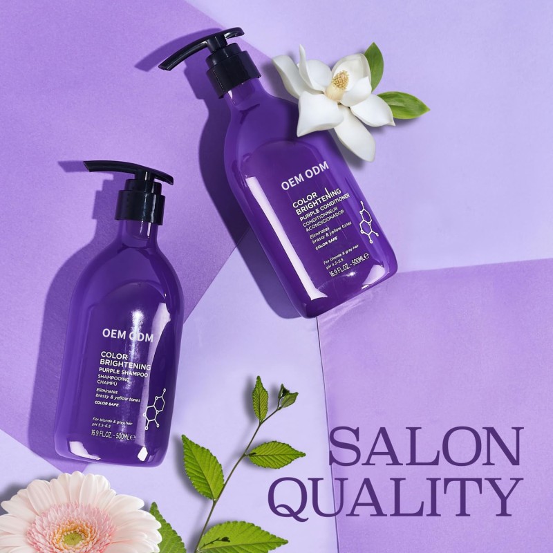 Premium Purple Anti-Dandruff Shampoo and Conditioner Anti-Frizz Anti-Itching Color-Protection Cream Formula