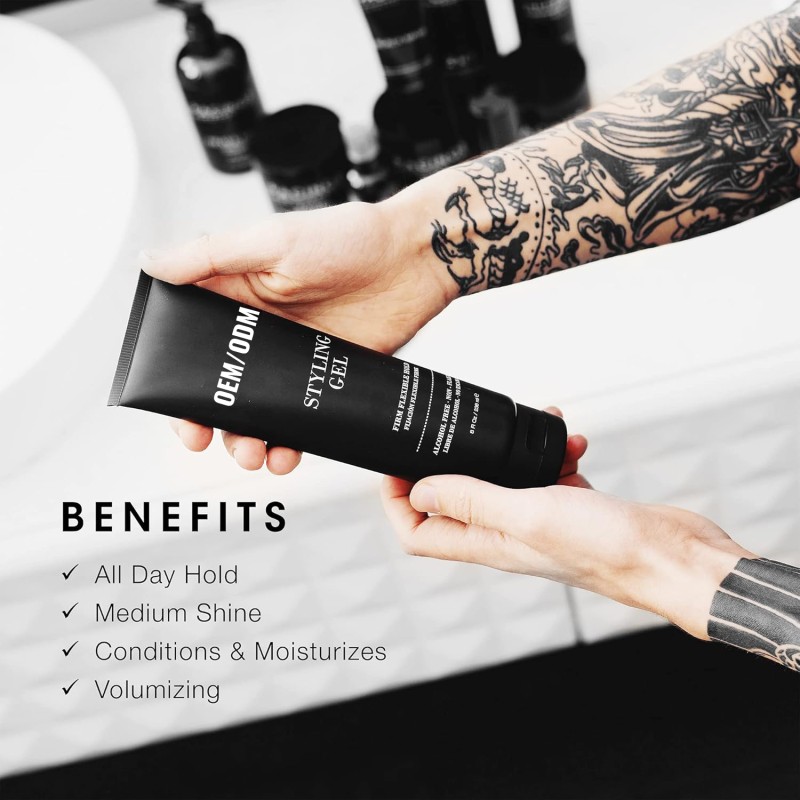 Organic Strong Hold Hair Gel for Styling Wholesale Private Label Product