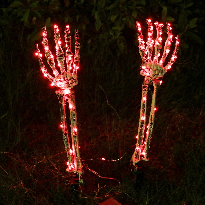 Creative Light up Glitter Ghost Hands Halloween Decoration Prop Garden Horror Atmosphere Displays Halloween Yard Decoration