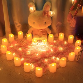 Birthday Party Decoration Flameless Candles Indoor Arrangement Festival Birthday Romantic Confession Romantic Electronic Candles