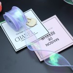 Mix Color Width 10 Yards Organza Ribbon Flower Bow Tie Decorative Ribbon Wavy Polyester Satin Ribbon Party Decoration