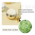Organic Vegan Lip Balm Ball Golden Silver Moisturizing Herbal Liquid Mango Rose Blueberry Coconut Scents Makeup OEM Available