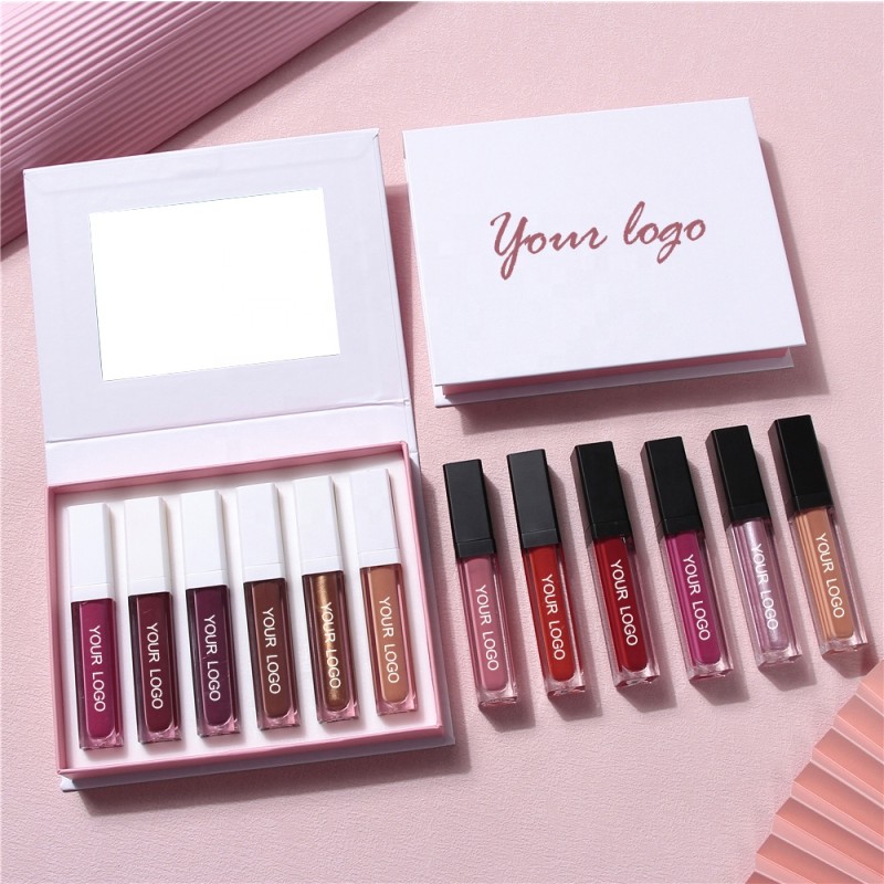 Wholesale Cruelty Free Shimmer Lip Gloss Kit Custom Logo OEM Matte Lipstick Glossy Shine Lips Sheer Lip Balm Makeup