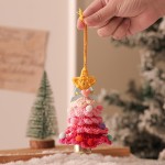 Plush Christmas Ornament Crochet Knit Christmas Tree Mini Decoration Holiday Car Hanging Festive Decor Piece