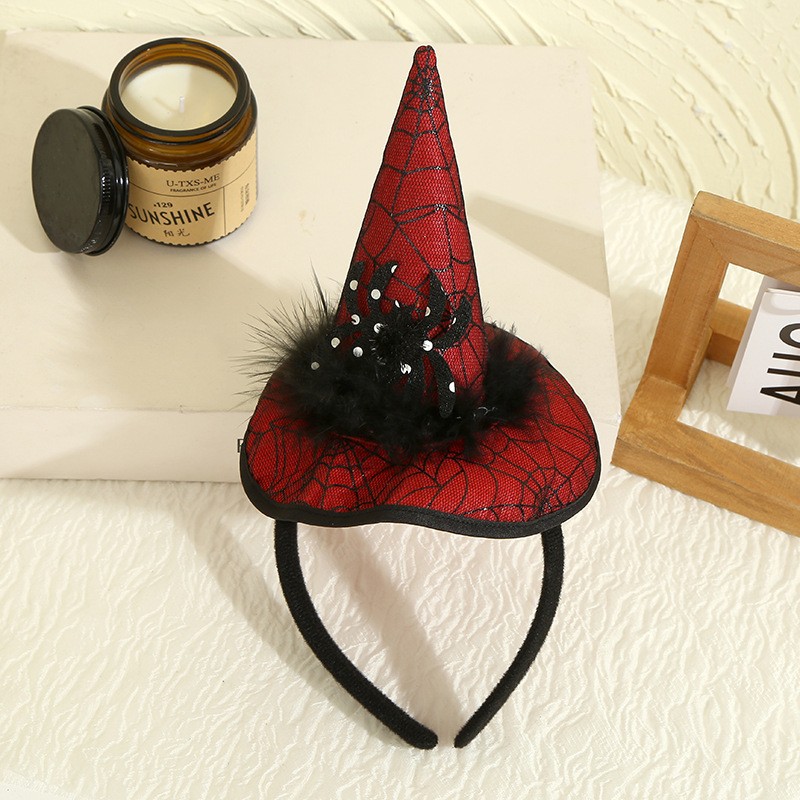 Cute Bow Lace Headband Witch Spider Children Halloween Cosplay Parties Festive Hair Accessories  Lace Trim Party Cosplay Decor