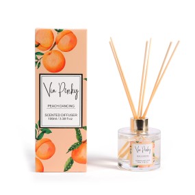 Wholesale100ml Hotel Family High End Custom Logo Glass Reed Diffuser Refreshing Sweet Peach Fruity Fragrance