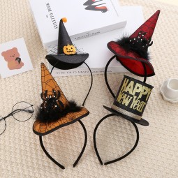 Children Halloween Witch Headband Bowknot Spider Decor Headband Costume Parties Cute Hair Accessories Festive Cosplay Props