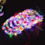 Glow LED Headband Light up Led Flower Luminous Hair Garlands Hairband Multicolor Floral Headpiece Wreath Headdress Hair Wreath