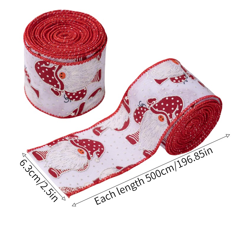 Christmas Decoration Wired Burlap Line Edge Gift Wrapping Bow Decorative Wire Edged Wreath Crafting Holiday Party Decoration