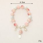 Hot SaleSparkling Feather Crystal Bead Bracelet  Floral Charm Women Best Friends Valentine Day Gift Idea Decorations