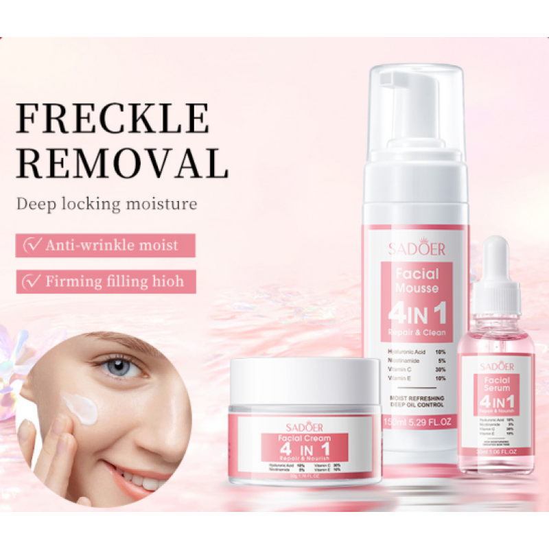 4 in 1 Natural Skin Care Set Carnosine Infused Brightening Nourishing Rejuvenating Whitening Care for Smooth Skin