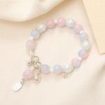 Hot SaleSparkling Feather Crystal Bead Bracelet  Floral Charm Women Best Friends Valentine Day Gift Idea Decorations