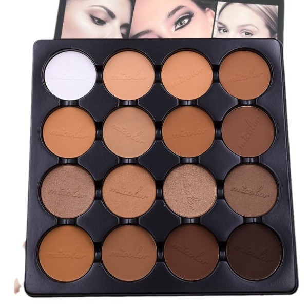 16 Color Private Label Makeup Face Top  Matte Pressed Powder Contour Blush Highlight Shimmer Powder Palette