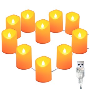 Wedding Small LED Electric Candles Light String LED Electronic Candle Lights Romantic Fabric Colored Lights Small Gift Lights