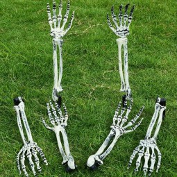 Realistic Halloween Hand Yard Stake Simulated Plastic Bone Props Scary Garden Party Ground Halloween Party Decorations