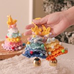 Plush Christmas Ornament Crochet Knit Christmas Tree Mini Decoration Holiday Car Hanging Festive Decor Piece