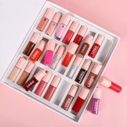 48 Colors Lip Gloss Set Private Logo Waterpoof Non-Stick Cup Moisturizing Lip Gloss