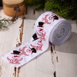 Christmas Decoration Wired Burlap Line Edge Gift Wrapping Bow Decorative Wire Edged Wreath Crafting Holiday Party Decoration