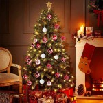 Christmas Decoration Painted Snowflake Ornament 6CM Plastic Ball Hanging Decor Festive Atmosphere Holiday Accent