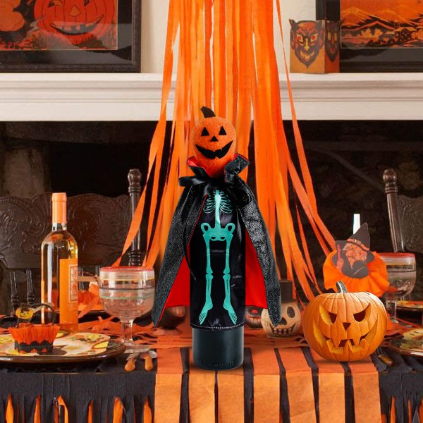 Halloween Wine Bag Pumpkin Design Ornament Holiday Banquet Table Decoration for Party Christmas Holiday Supplies