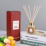 Wholesale 100ml Square Glass Flower Reed Diffuser Sets Long Lasting 5 Aroma Stick Light Fragrance Women Flameless Reed Diffuser