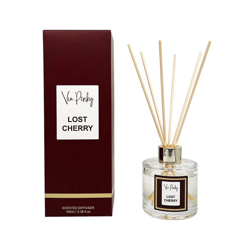 Wholesale 100ml Square Glass Flower Reed Diffuser Sets Long Lasting 5 Aroma Stick Light Fragrance Women Flameless Reed Diffuser