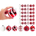 Christmas Decoration Painted Snowflake Ornament 6CM Plastic Ball Hanging Decor Festive Atmosphere Holiday Accent