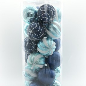 Christmas Ornament 8cm Plastic Decorations Party Hanging Orbs Traditional Bucket Kit Electroplated Spheres Festive Display