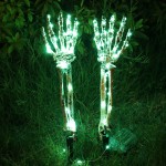 Halloween Festival Horror Style Garden Decoration Prop Creative Light up Glitter Ghost Hands Bone Spooky Atmosphere