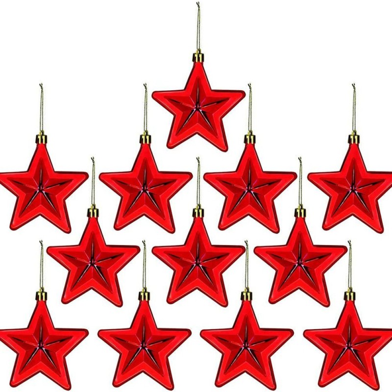 Christmas Tree Wedding Party Star Shaped American Flag Independence Day Plastic Ornaments Holiday Celebration Decor