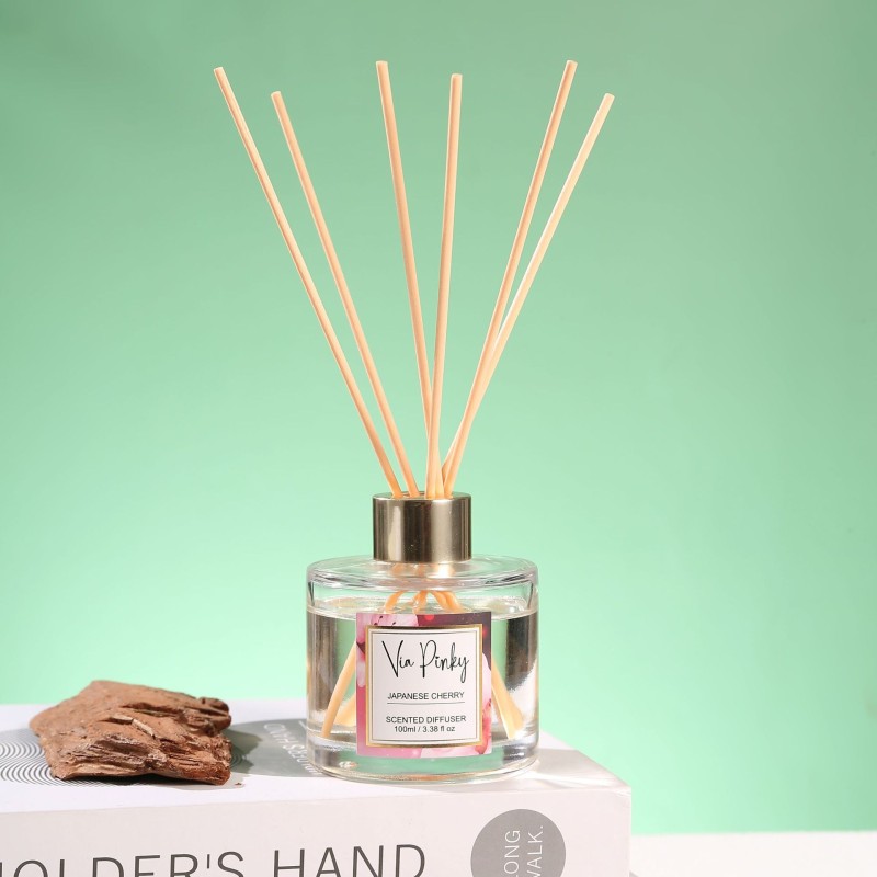 Reed Diffuser Citrus 3.38oz 100ml 2 Pack Essential Oil Reed Diffuser Set 5 Sticks Lemon Long Lasting Fragrance  Home Bathroom