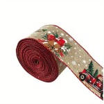 Christmas Wired Edge Burlap Plaid Design DIY Gift Wrapping Decorative Wire Edged Wreath Holiday Bows Party Decoration