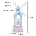 LED Luminous Snow Crystal Lamp Windmill Music Box Creative Party Decor Bedroom Crystal Lamp Windmill Home Table Ornaments