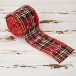 Festive Cotton Linen Blend Ribbon Classic Christmas Plaid Design Handmade Packaging Bows Seasonal Decoration Supplies