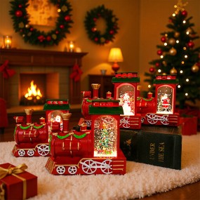 Desktop Snow House Decoration Creative Resin Ornaments Christmas Home Living Room Bedroom Holiday Costume Displays