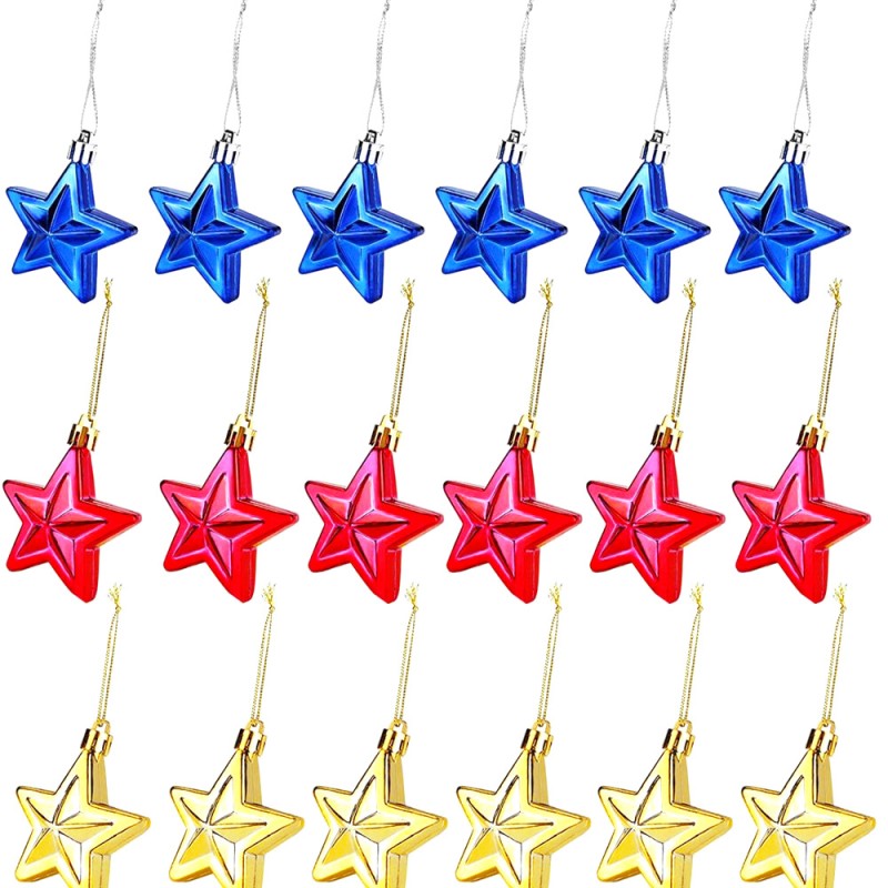 Christmas Ornament Wedding Party Star Design US Flag Independence Day Plastic Decorations Festive Celebration Accents