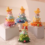 Plush Christmas Ornament Crochet Knit Christmas Tree Mini Decoration Holiday Car Hanging Festive Decor Piece
