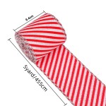 Red Plaid Burlap Ribbon Wired Edge Custom Printed Christmas Ribbons Gift Wrapping Holiday Crafts Ribbon Party Decoration