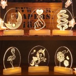 3D Acrylic LED Night Light Decorative Table Light Kids Perfect Wedding Holiday Party Gift Desk Lamp Bedroom Kids Light Led