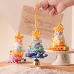 Plush Christmas Ornament Crochet Knit Christmas Tree Mini Decoration Holiday Car Hanging Festive Decor Piece