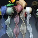 Mix Color Width 10 Yards Organza Ribbon Flower Bow Tie Decorative Ribbon Wavy Polyester Satin Ribbon Party Decoration