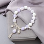 Hot SaleSparkling Feather Crystal Bead Bracelet  Floral Charm Women Best Friends Valentine Day Gift Idea Decorations